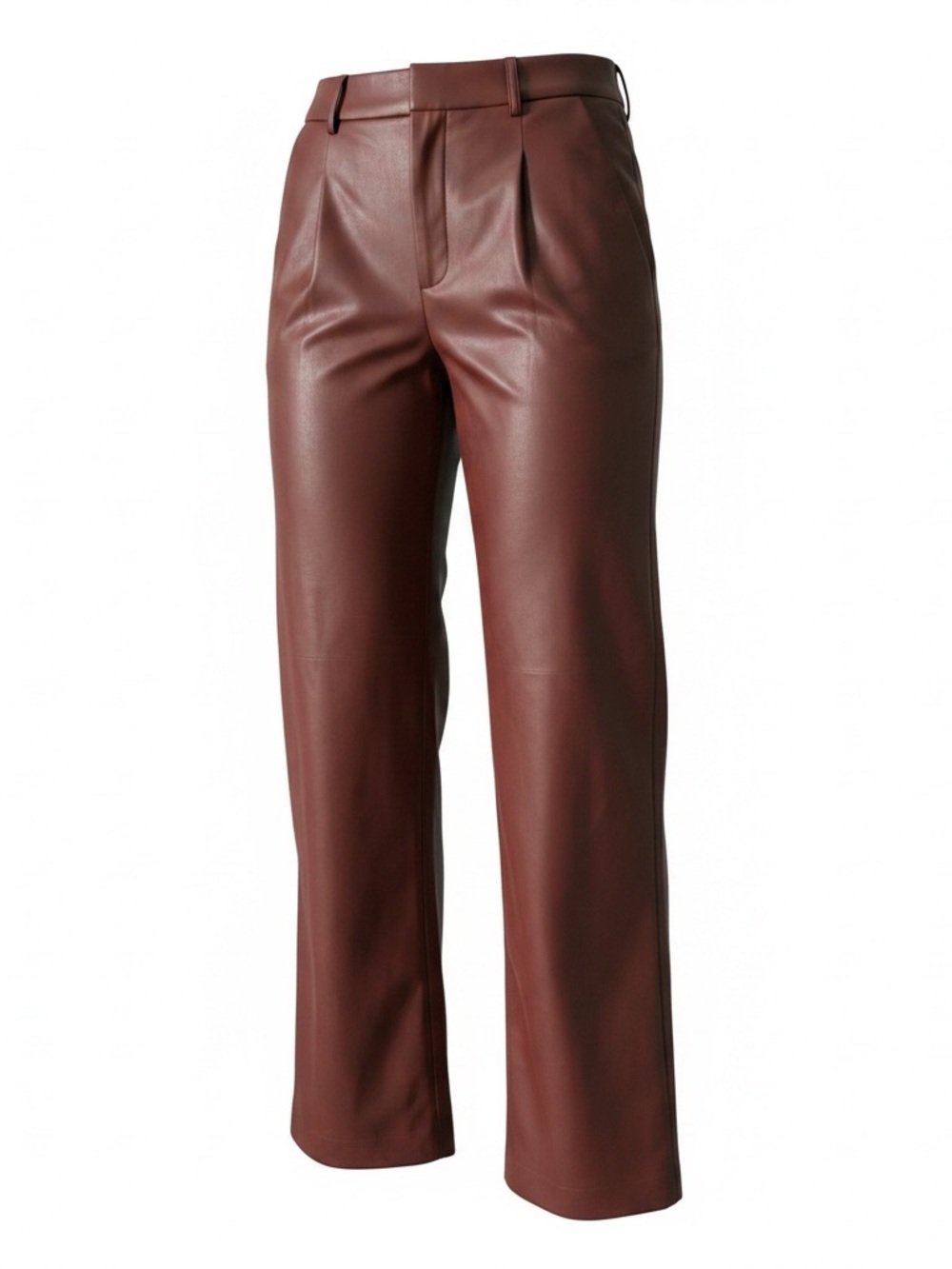 House of Harlow Faux Leather Dress Pants in Chestnut Brown. Size 8